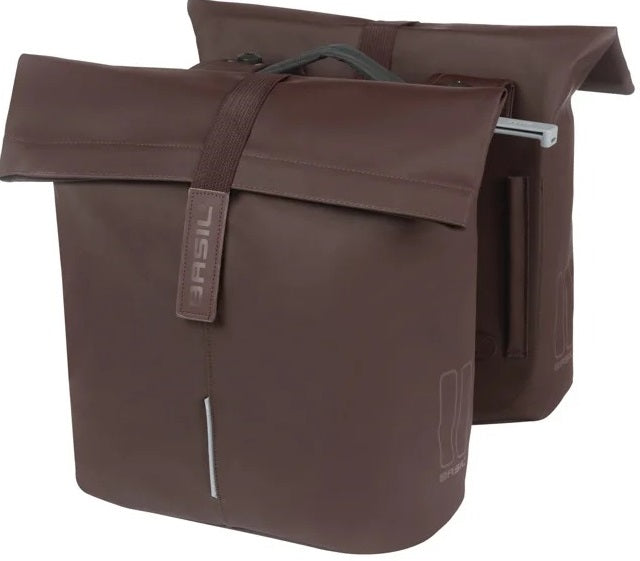 Dubbele fietstas Basil City MIK 28-32 liter - roasted brown