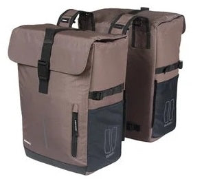 Dubbele fietsas Basil Move 30 liter 16 x 27 x 38 cm - bruin