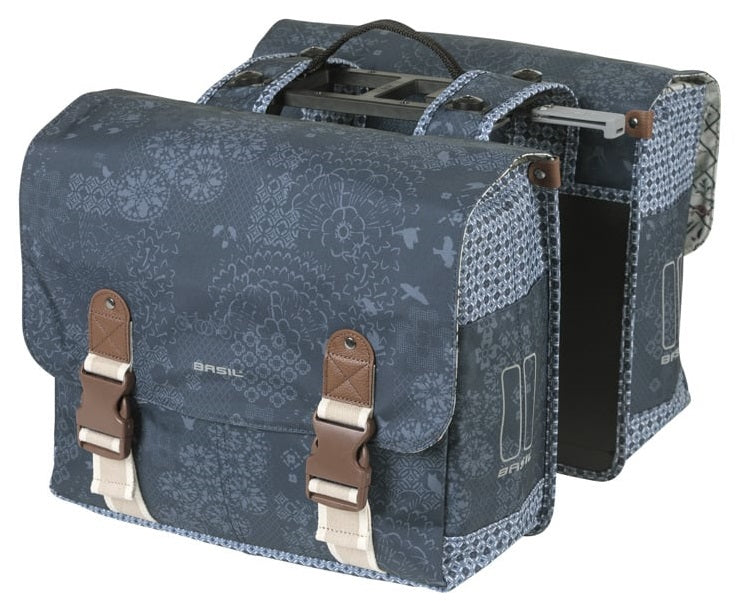 Dubbele fietstas Basil Bohème MIK 35 liter - indigo blauw