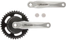 Crankstel 33T Miranda Alfa 1 voor  3/32  ketting met 9.2 cm zwarte disc en zilveren crank