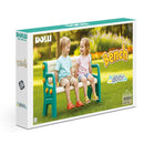 Dolu Bank 109.5x50x67 cm Groen/Wit/Geel