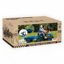 Dolu Traptractor met Aanghanger &amp; Claxon Blauw/Zwart