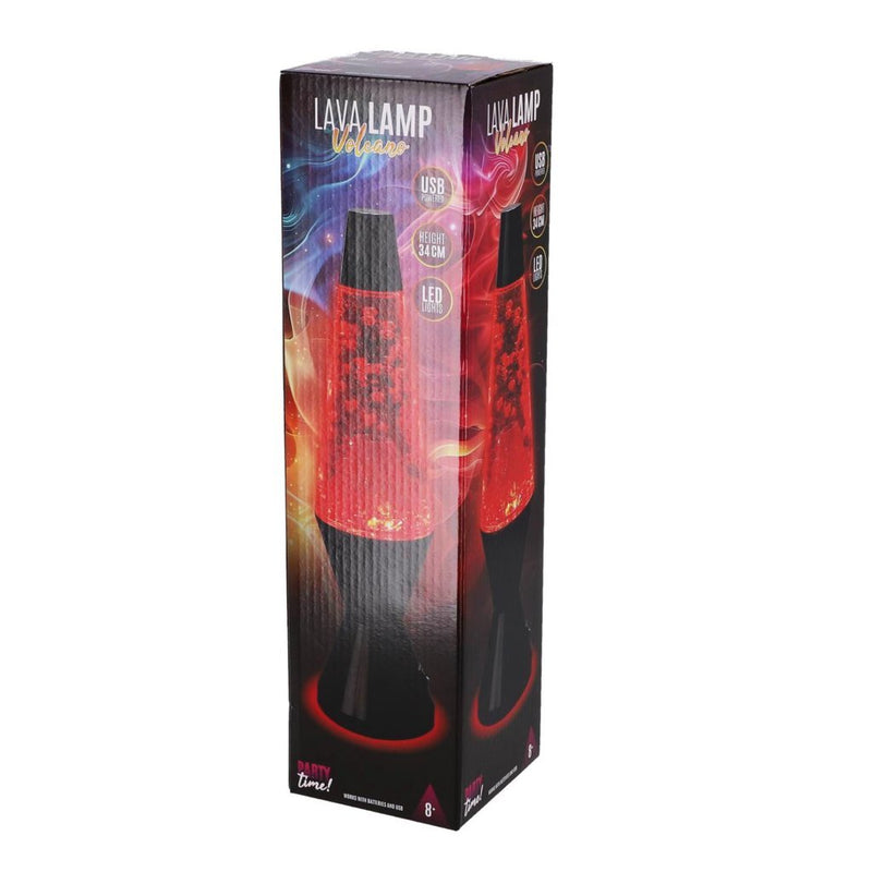 Lava Lamp Vulkaan Zwart/Rood