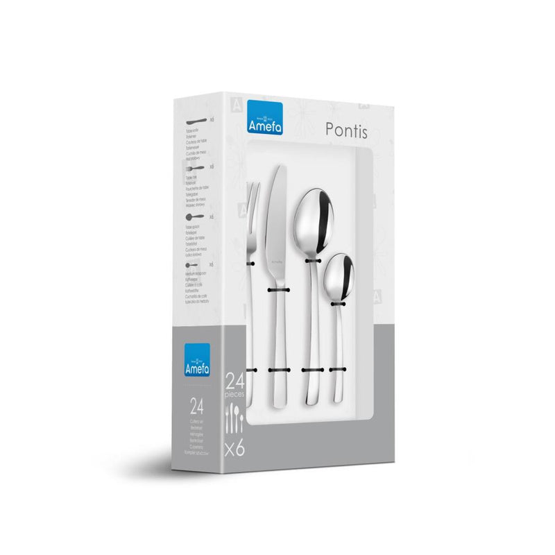 Amefa Pontis Bestekset 24-delig Zilver/RVS
