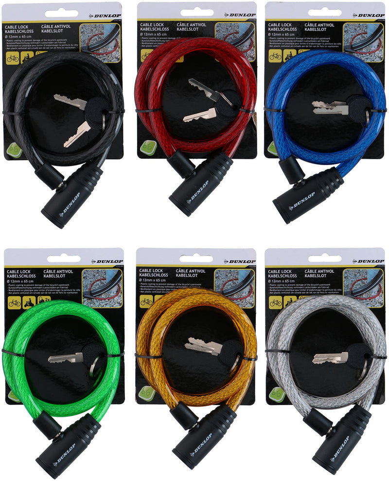 Dunlop fietsslot kabel 6 kleuren