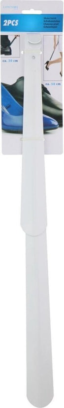 2x Schoenenlepel 38 & 58 cm Wit