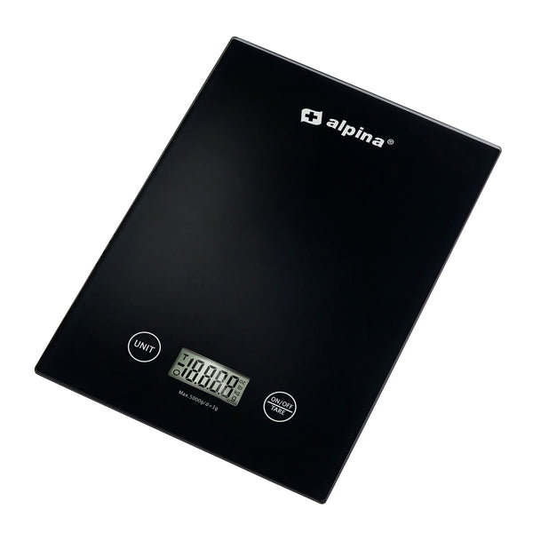 Alpina Keukenweegschaal 5kg - zwart
