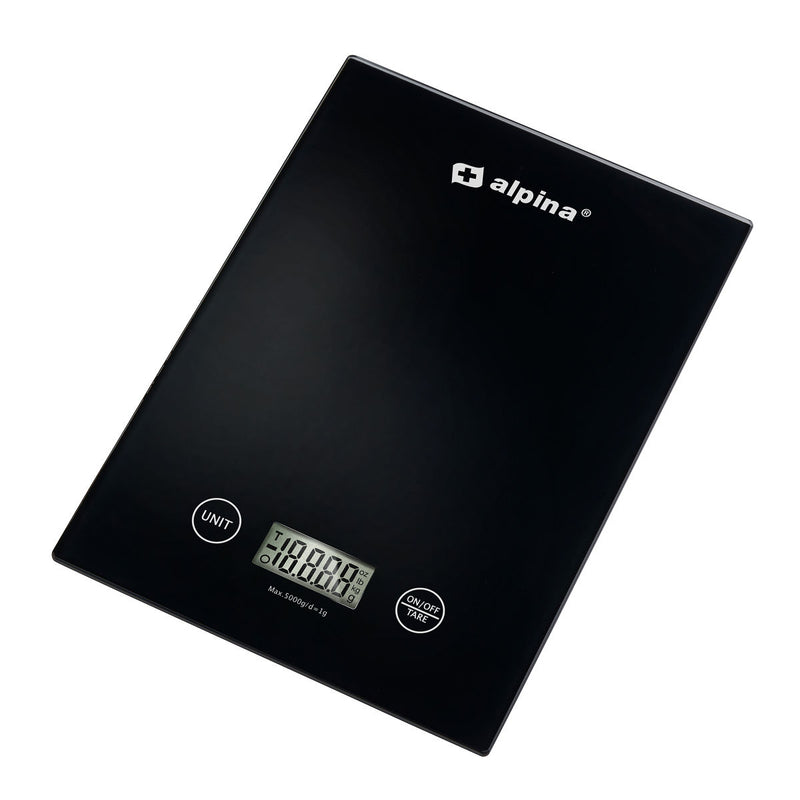 Alpina Keukenweegschaal 5kg - zwart