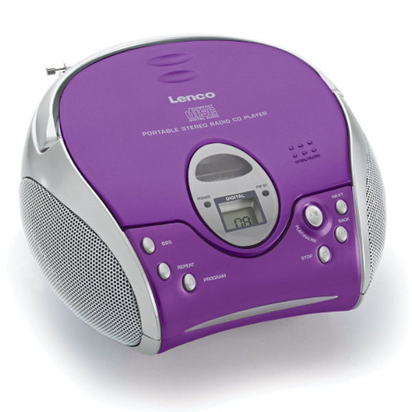 Lenco SCD-24 Draagbare Radio CD-Speler Paars/Zilver