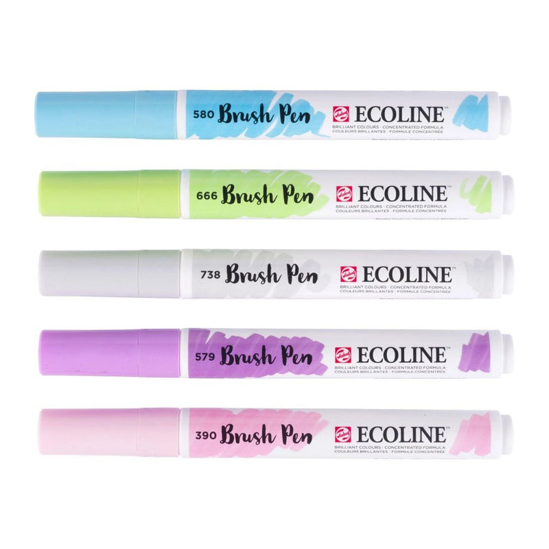 Ecoline Brush Pen set Pastel, 5 Kleuren
