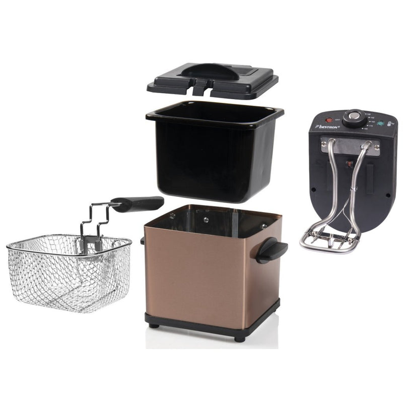 Bestron AF100CO Mini Friteuse 1.5L 1000W Koper/Zwart