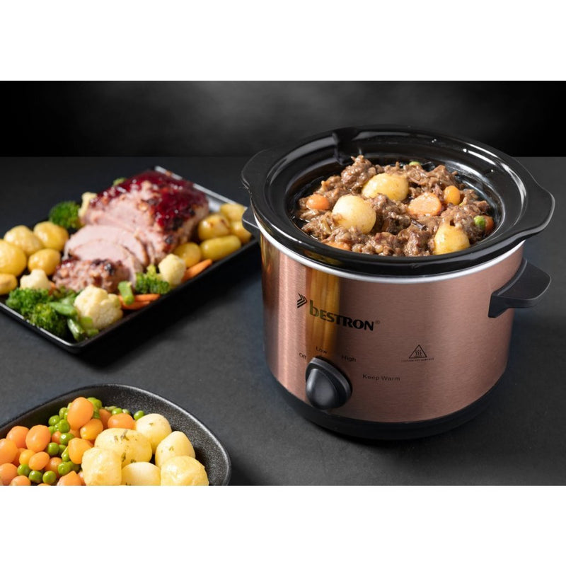 Bestron ASC150CO Slowcooker 1.5L Koper/Zwart