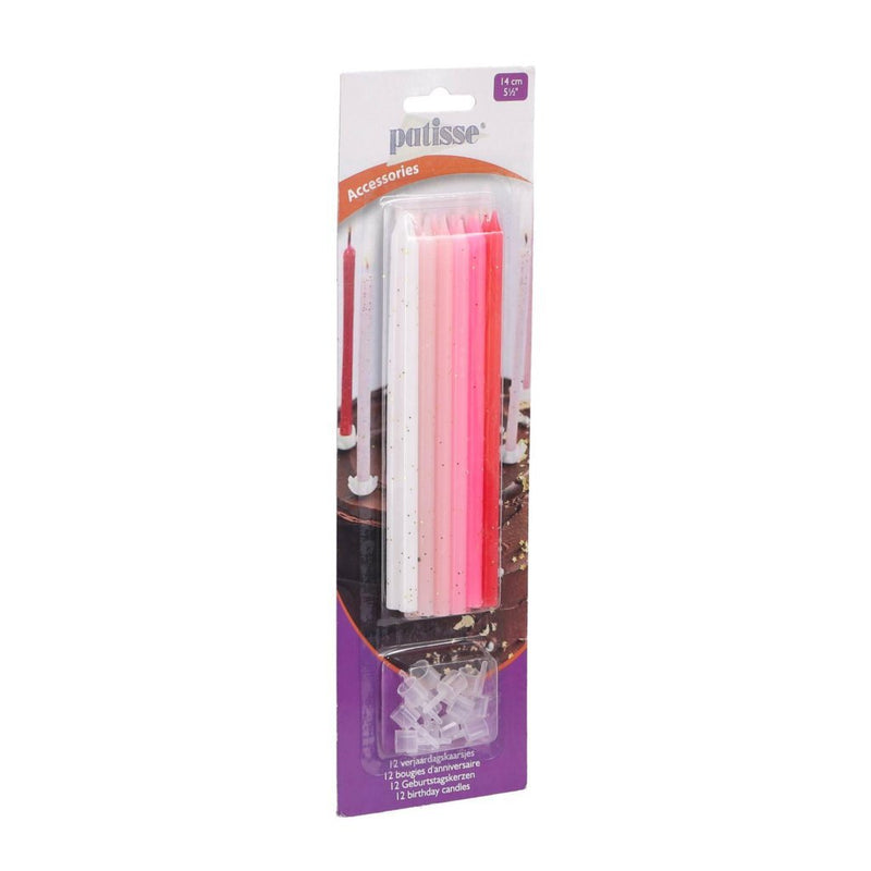Patisse Verjaardagskaarsjes 14 cm 12 Stuks Roze