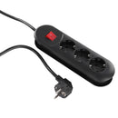 Scanpart Tafelcontactdoos 3-Voudige Randaarde Schakelaar 150 cm Zwart