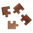 Onderzetter Puzzle naturel acacia 10x13x0,6cm 4 stuks