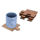 Onderzetter Puzzle naturel acacia 10x13x0,6cm 4 stuks