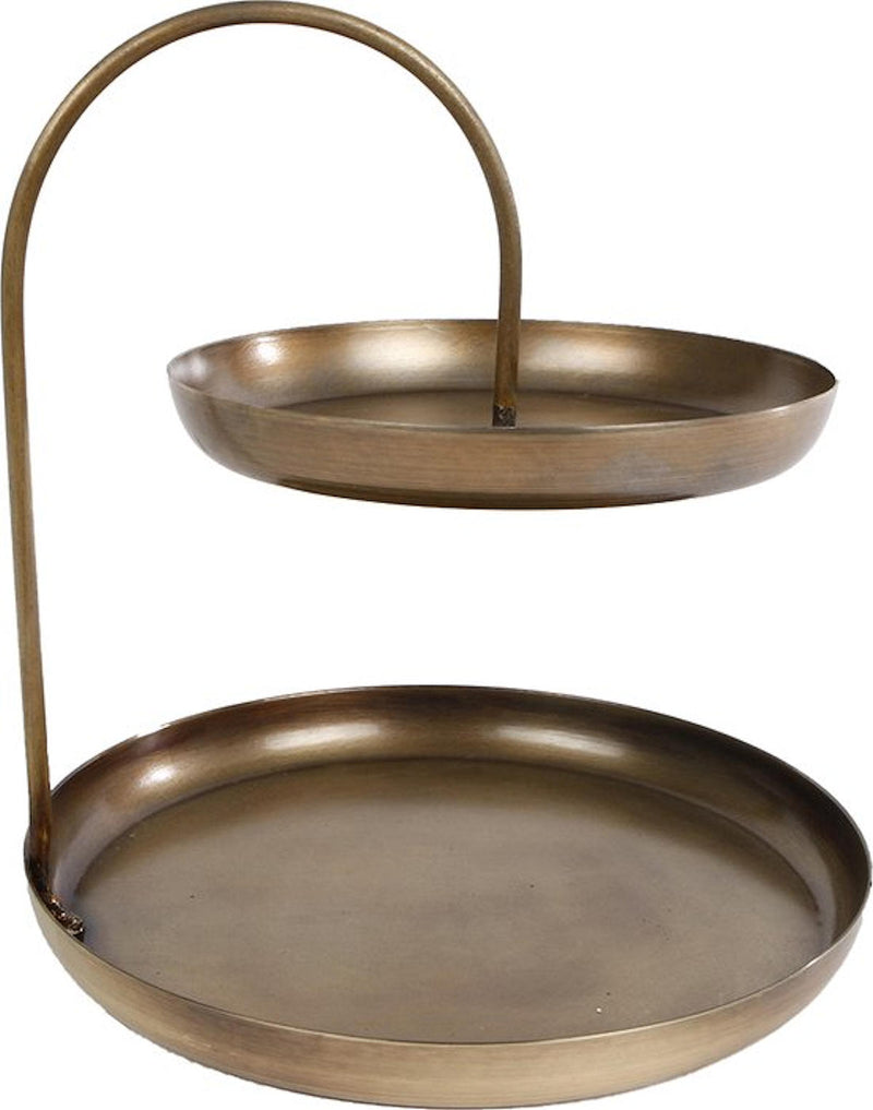 Etagere Esther antiek goud metaal 20x20x22cm