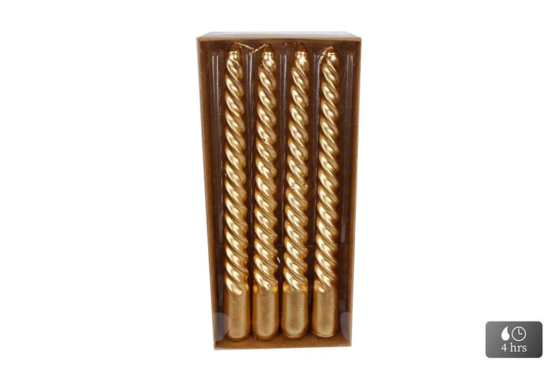 Tafelkaars X4 Twist 4uur 2x2x20cm - metallic goud