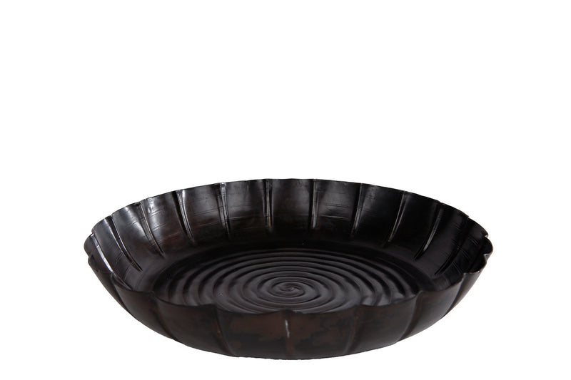 Onderbord Hans S oud zwart metaal 27x27x4cm