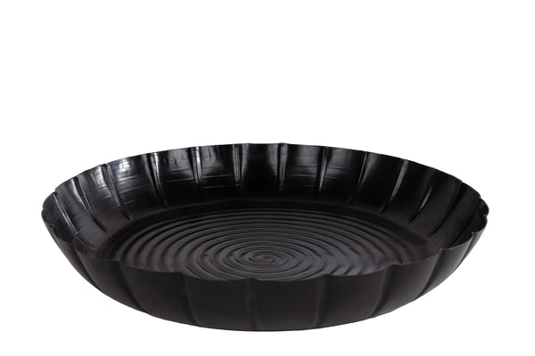 Onderbord Hans M oud zwart metaal 34x34x4cm