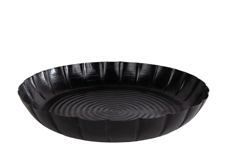 Onderbord Hans M oud zwart metaal 34x34x4cm