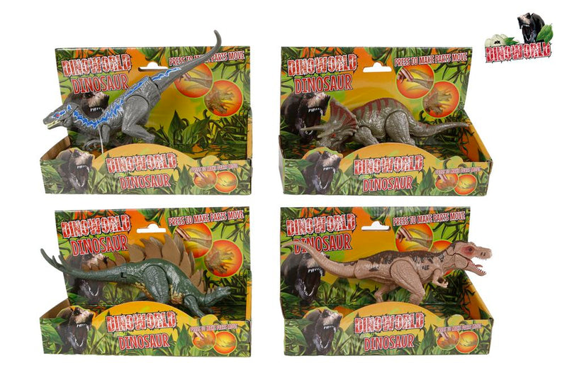 DinoWorld dinosaurus met beweegbare delen 4ass 17-19cm
