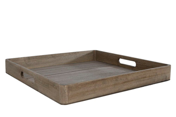 Dienblad Kai grijs vierkant hout 38x38x4,5cm