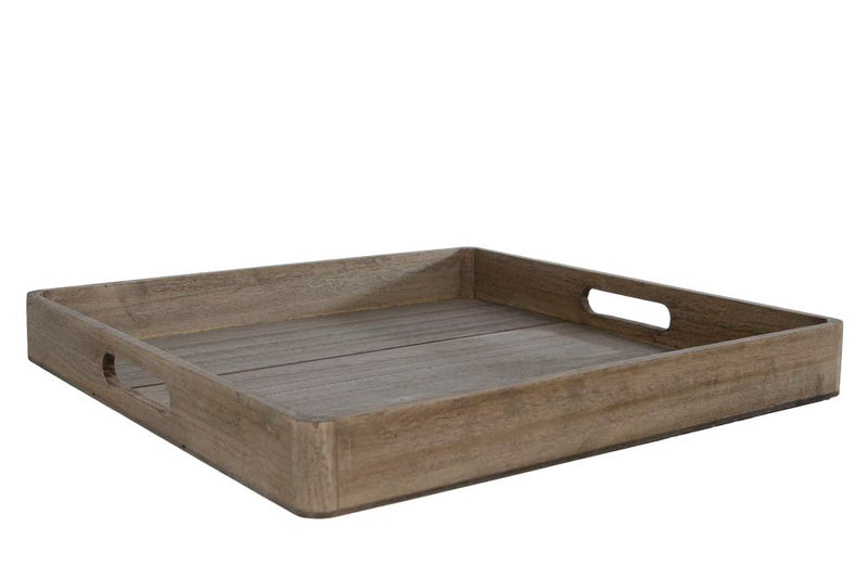 Dienblad Kai grijs vierkant hout 38x38x4,5cm