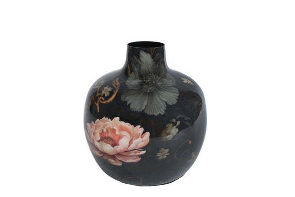 Vaas Pigeon M zwart bol metaal 18x18x18cm