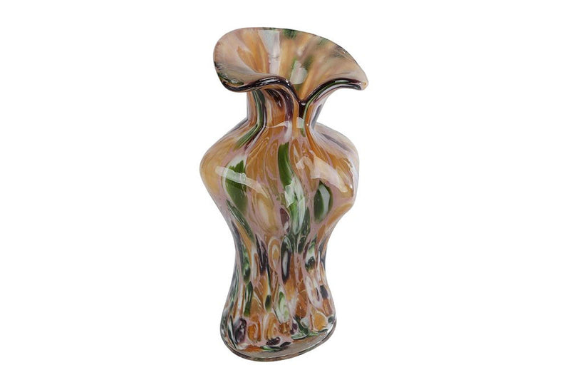 Vaas Sara geel/groen glas 9x13x24,5cm