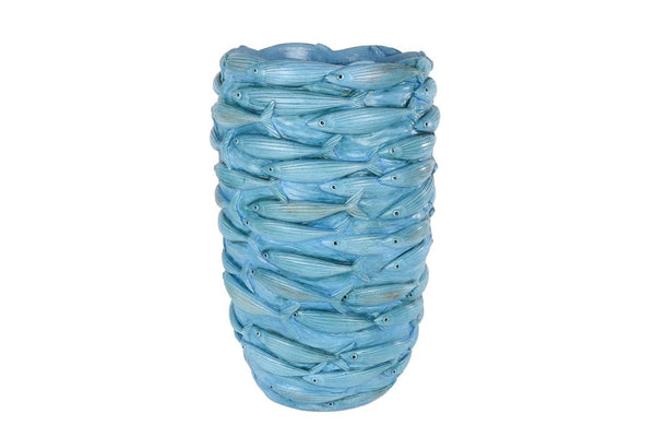 Vaas Fish blauw fiberglas 28,5x28x44,5cm