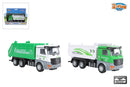 2-Play kiepwagen/vuilniswagen die cast pull back 15cm