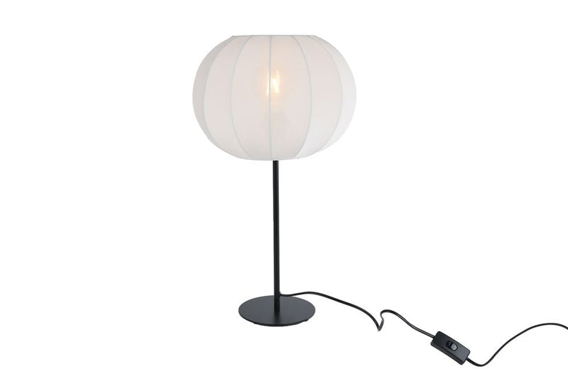 Tafellamp Ben creme/zwart stof/metaal 30x30x56cm