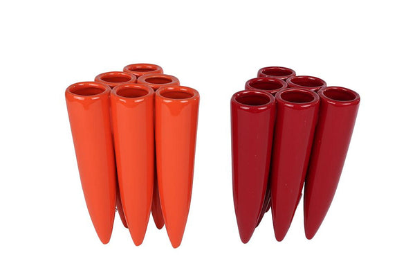 Vaas Tube 6x oranje/rood a2 aardew 13,5x12,5x20m