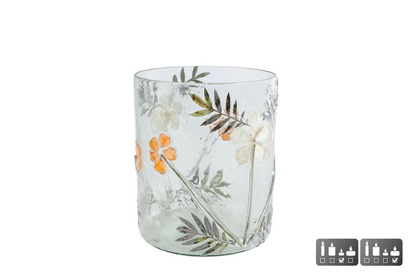 Theelichth Ines S gemixte kleuren glas 9x9x9cm