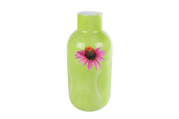 Vaas Zonnehoed groen metaal 11x11x25cm