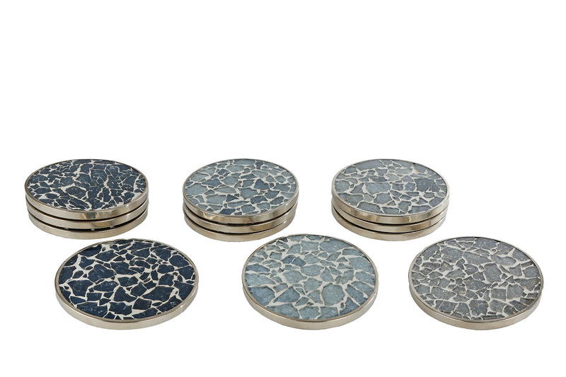 Onderzetter Julie mixed color hout 10cm set 4 stuks