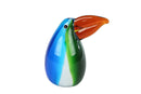 Sculptuur Toekan blauw/groen glas 11,5x8x13cm
