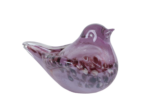 Sculptuur Bird paars glas 13x7,5x8cm