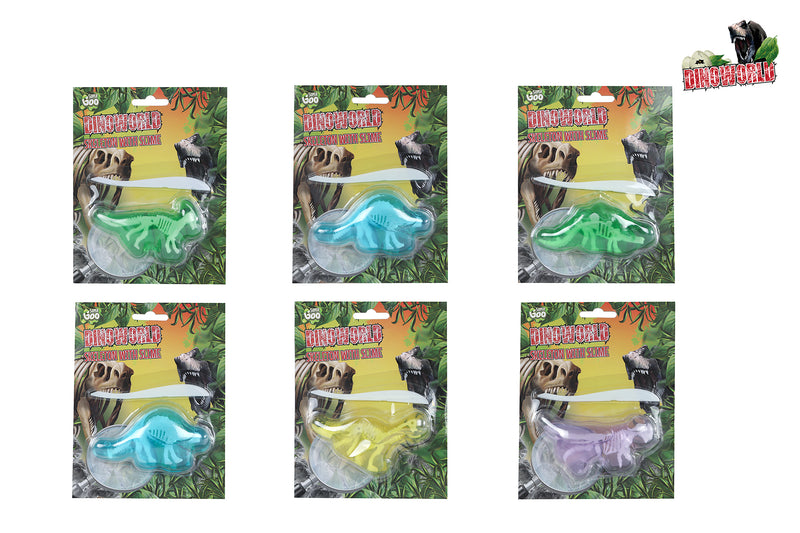 DinoWorld skelet met dinoslijm 6 figuren 4ass kleur 10cm