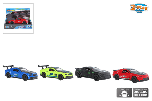 2-Play sportauto die cast pull back 4ass 11,5cm