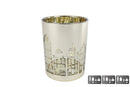 Theelichthouder Huisjes M goud glas 10x10x12,5cm