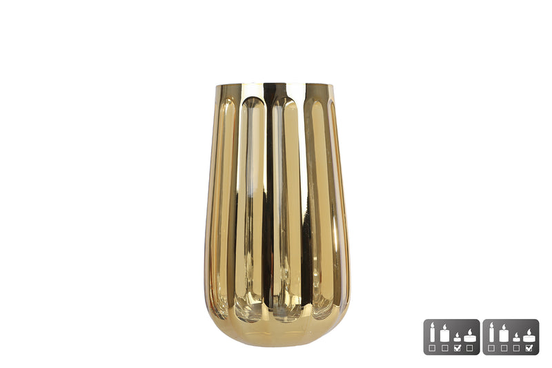 Windlicht Airen S goud glas 6,5x4x14,5cm