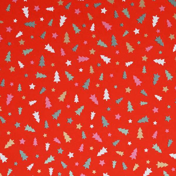 Apparaatrol Kerst Bomen Mix rood 150mx50cm