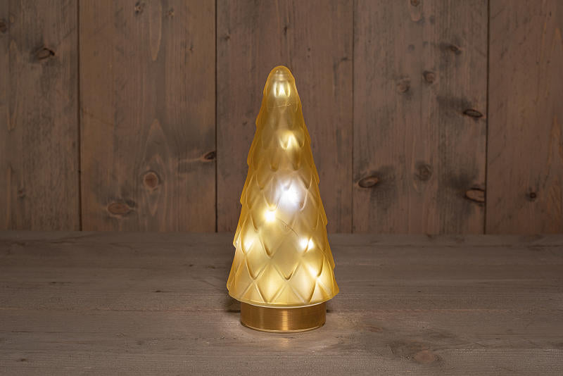 LED Lamp Boom Mat Glas Amber 11x25cm incl. timer