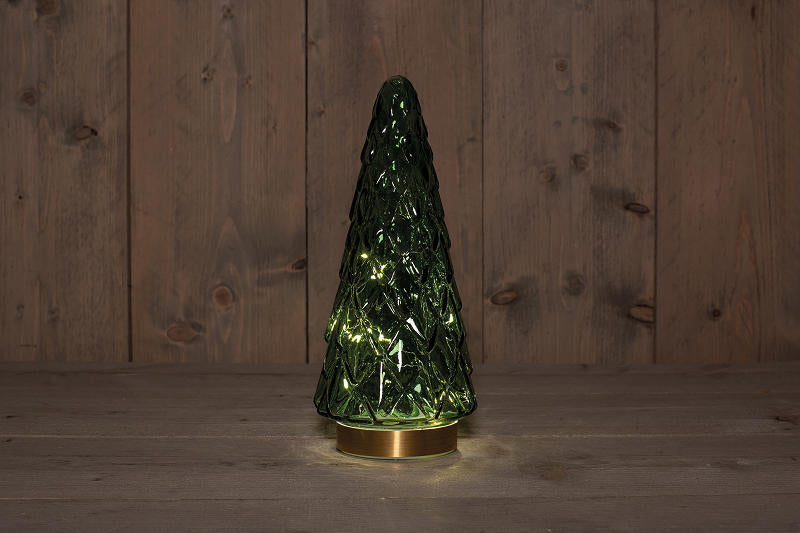 LED Lamp Boom Helder Glas Groen 13x29cm incl. timer