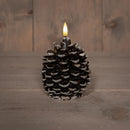 LED Kaars Dennenappel Bruin 10cm inc. timer