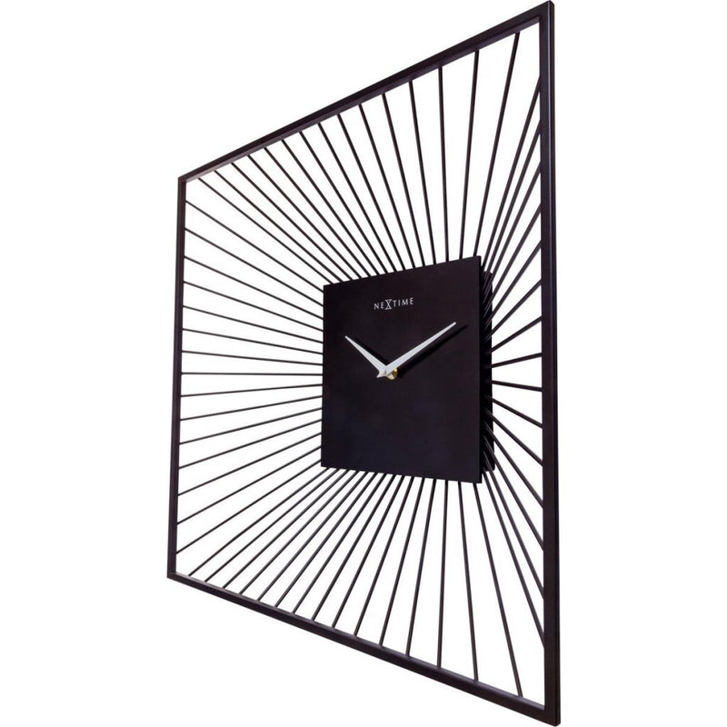 NeXtime Wandklok Vierkant 45x45x15 cm Zwart/Metaal