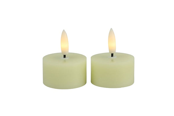 Countryfield LED Theelicht rustiek 4cm 2 stuks - creme