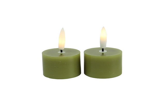 Countryfield LED Theelicht rustiek 4cm 2 stuks - l.groen
